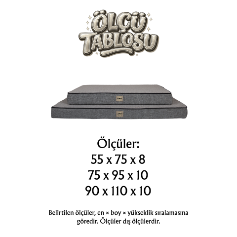 Arthur, Visco Süngerli, Çıkarılabilir Kılıflı, Su Geçirmez, Yüksek Kaliteli Kedi ve Köpek Yatağı