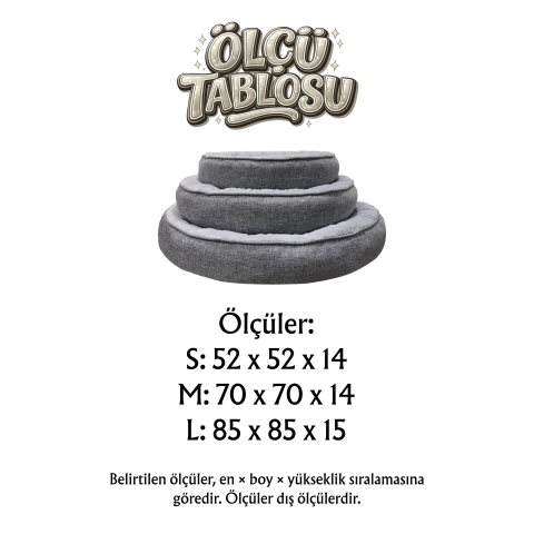 Bunny, Donut Şeklinde, Stres Azaltıcı, Yüksek Kaliteli Peluş Kumaşlı, Yıkanabilir Kedi ve Köpek Yatağı