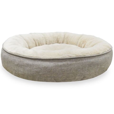 Bunny, Donut Şeklinde, Stres Azaltıcı, Yüksek Kaliteli Peluş Kumaşlı, Yıkanabilir Kedi ve Köpek Yatağı