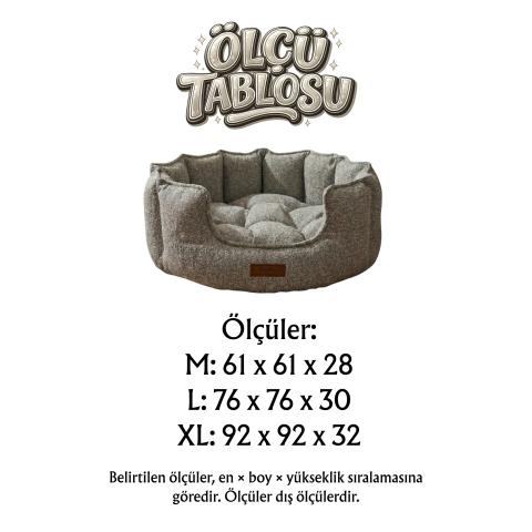 Chelsea Premium Konfor Kedi ve Köpek Yatağı– Yumuşak Dokulu, Yüksek Yan Duvar, Makinede Yıkanabilir