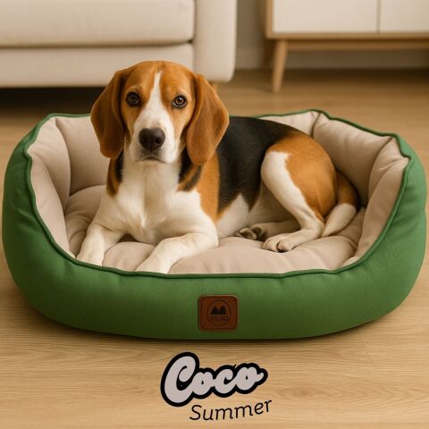 Coco Summer, Yazlık Kumaşlı, Ultra Yumuşak, Kaydırmaz Tabanlı, Yıkanabilir Kedi ve Köpek Yatağı