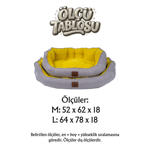 Coco Summer, Yazlık Kumaşlı, Ultra Yumuşak, Kaydırmaz Tabanlı, Yıkanabilir Kedi ve Köpek Yatağı