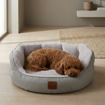 Coco, Çift Taraflı Minderli ,Ultra Yumuşak, Kaydırmaz Tabanlı, Yıkanabilir Kedi ve Köpek Yatağı Açık Gri - 40*48*16