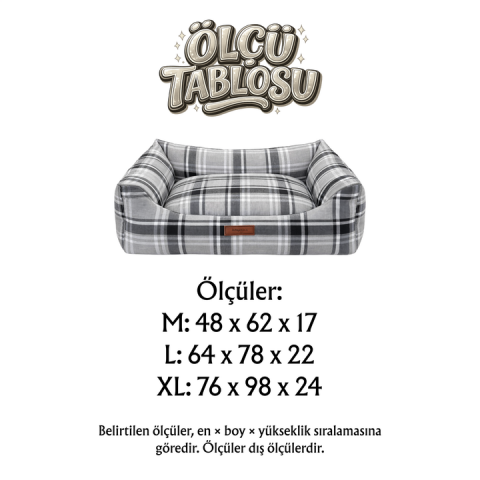 Comfy Pet, Premium Dokuma Kumaş, Çıkarılabilir Minder, Yıkanabilir,Destekleyici Kedi ve Köpek Yatağı