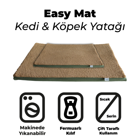 EasyMat, Çift Taraflı Kullanılabilen, Çıkarılabilir Kılıflı, Yıkanabilir, Kedi ve Köpek Matı