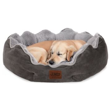 Elsa, Çift Taraflı Minderli, Ultra Yumuşak, Kaydırmaz Tabanlı, Yıkanabilir, Kedi ve Köpek Yatağı Antrasit - Açık Gri - 60*74*16