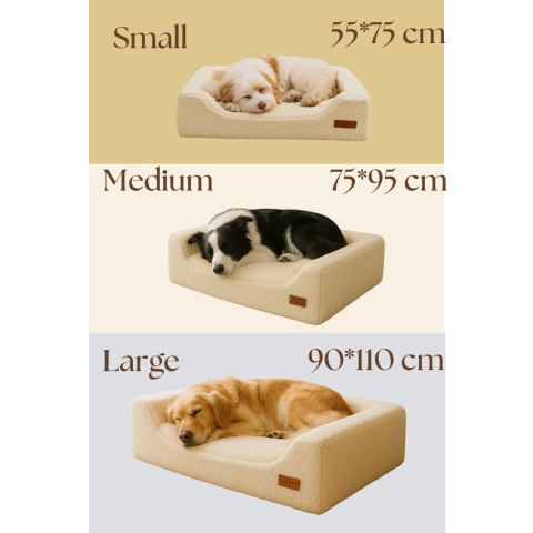 Enzo, Ortopedik Süngerli, Çıkarılabilir Kılıflı, Su Geçirmez Alezli, Tasarım Kedi ve Köpek Yatağı