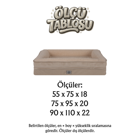 Felix, Visco Süngerli, Ultra Yumuşak, %100 Su Geçirmez Alezli, Çıkarılabilir Kılıflı, Kedi ve Köpek Yatağı