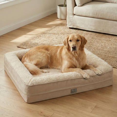 Felix, Visco Süngerli, Ultra Yumuşak, %100 Su Geçirmez Alezli, Çıkarılabilir Kılıflı, Kedi ve Köpek Yatağı