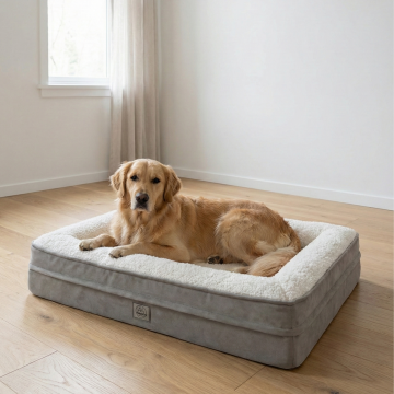 Felix, Visco Süngerli, Ultra Yumuşak, %100 Su Geçirmez Alezli, Çıkarılabilir Kılıflı, Kedi ve Köpek Yatağı Kahverengi - 75*95