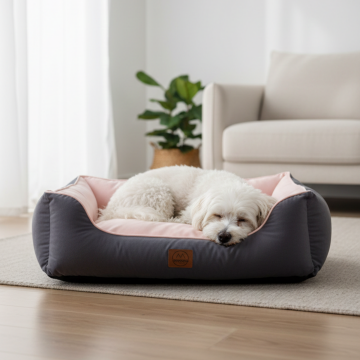 Lucy, Çift Taraflı Minderli, Ultra Yumuşak, Kaydırmaz Tabanlı, Yıkanabilir Kedi ve Köpek Yatağı Kahve - Bej - 64*82*18
