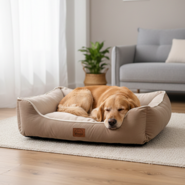 Lucy, Çift Taraflı Minderli, Ultra Yumuşak, Kaydırmaz Tabanlı, Yıkanabilir Kedi ve Köpek Yatağı Gri - Pembe - 76*102*18