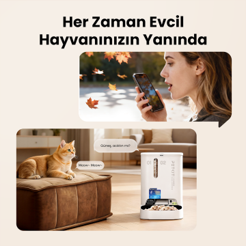 PETKIT YumShare 2 Kameralı Çift Hazneli Akıllı Mama Kabı