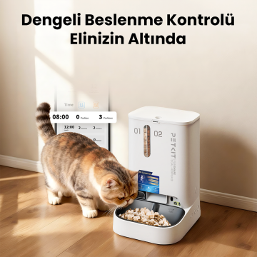 PETKIT YumShare 2 Kameralı Çift Hazneli Akıllı Mama Kabı