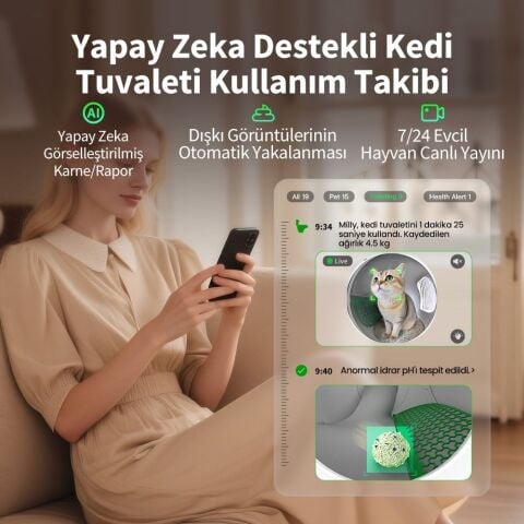 Petkit Purobot Max Pro 2 Akıllı Kedi Tuvaleti Beyaz