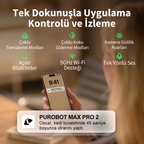 PETKIT Purobot Max Pro 2 Kameralı Akıllı Kedi Tuvaleti