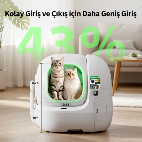Petkit Purobot Max Pro 2 Akıllı Kedi Tuvaleti Beyaz