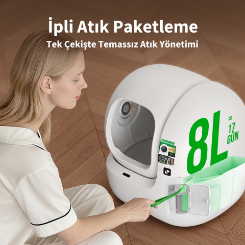 Petkit Purobot Max Pro 2 Akıllı Kedi Tuvaleti Beyaz