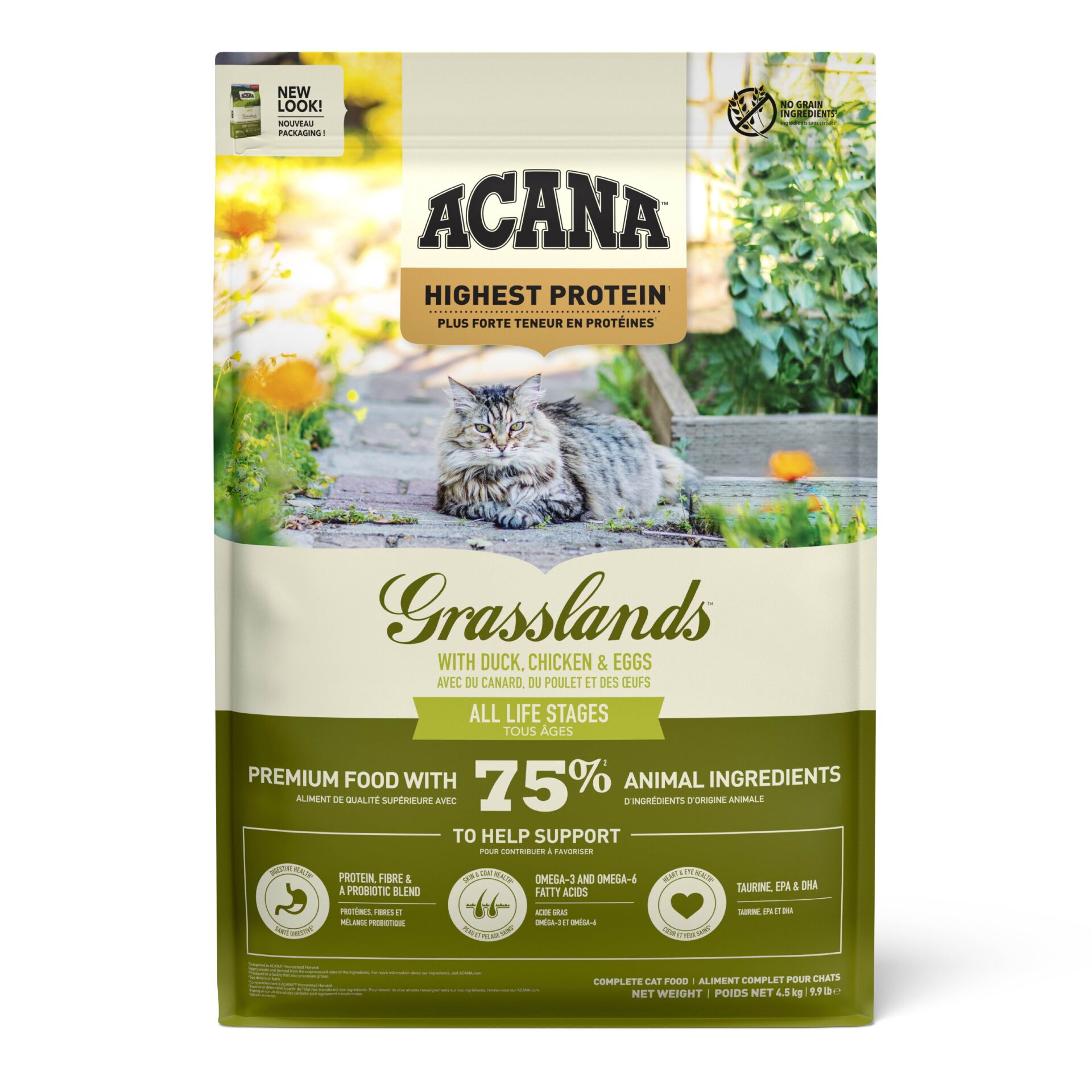ACANA Grasslands Highest Protein (Yüksek Protein) Kedi Maması 4,5kg - Tüm ırk ve yaşam evreleri için