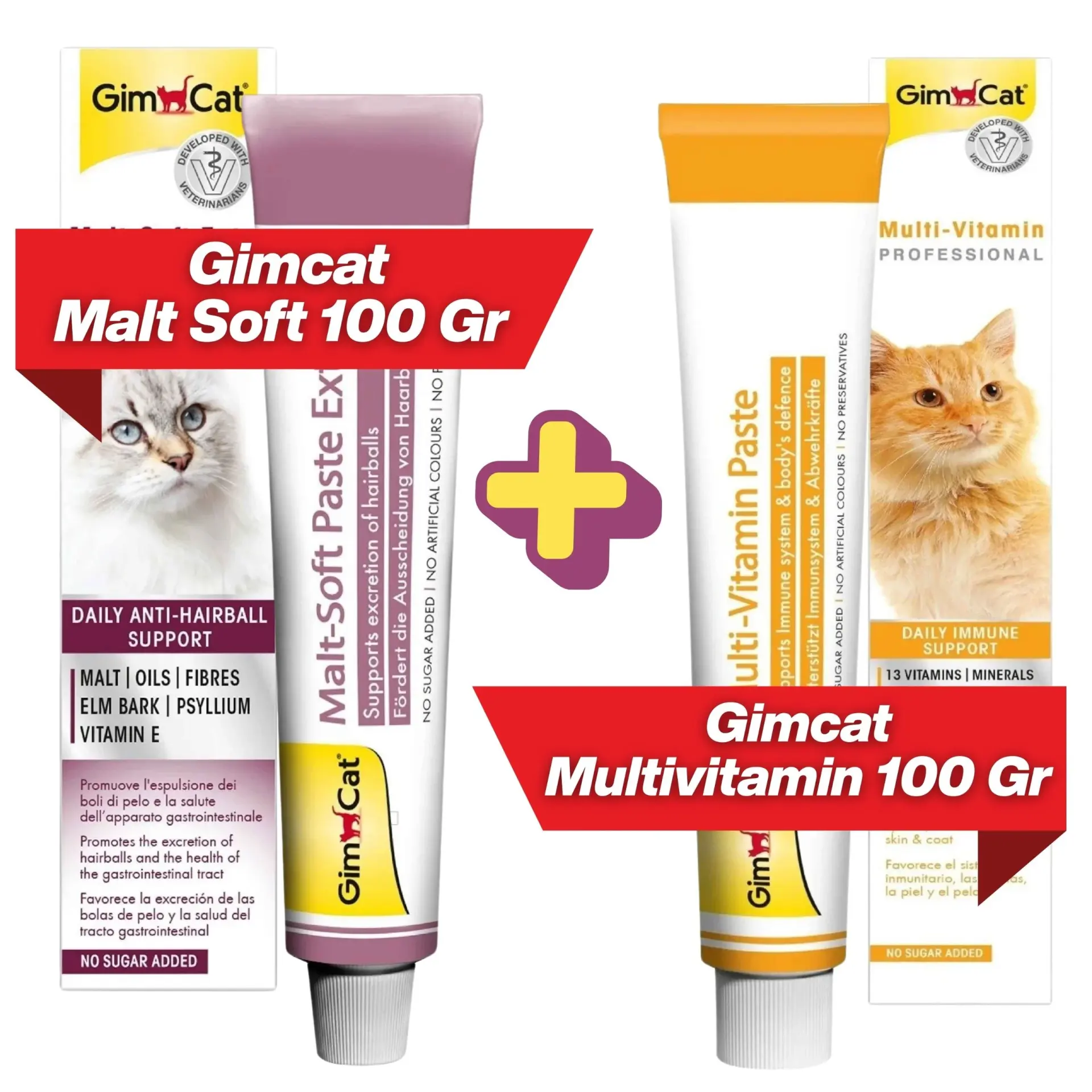 GimCat Malt Soft Extra 100 gr + GimCat Multivitamin 100 gr 2'li Set Ürün!