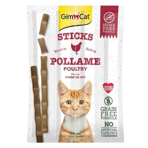 GimCat Sticks Kümes Hayvanı etli TAHILSIZ Ödül Çubukları