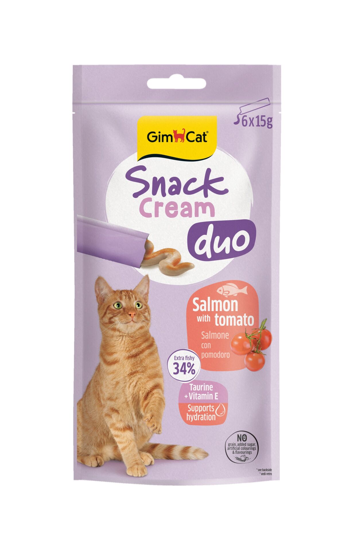 Gimcat Snack Cream Duo Somonlu & Domatesli Kedi Ödülü 6x15gr