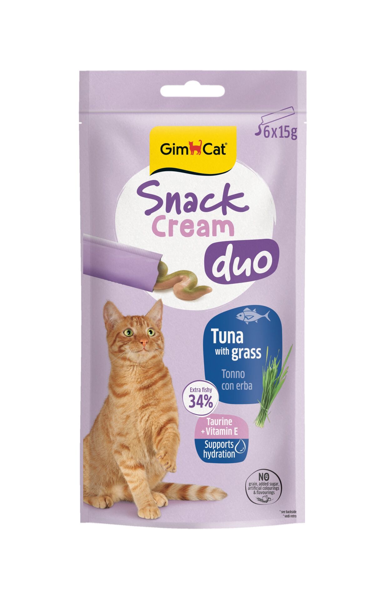 Gimcat Snack Cream Duo Ton Balıklı & Kedi Otlu Kedi Ödülü 6x15gr