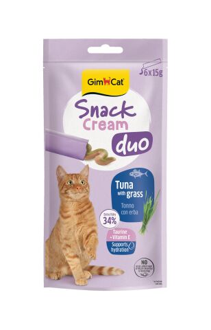 Gimcat Snack Cream Duo Ton Balıklı & Kedi Otlu Kedi Ödülü 6x15gr