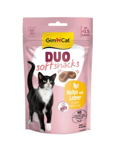 GimCat Duo Soft Snacks Chicken with Liver Kedi Ödülü 50 Gr