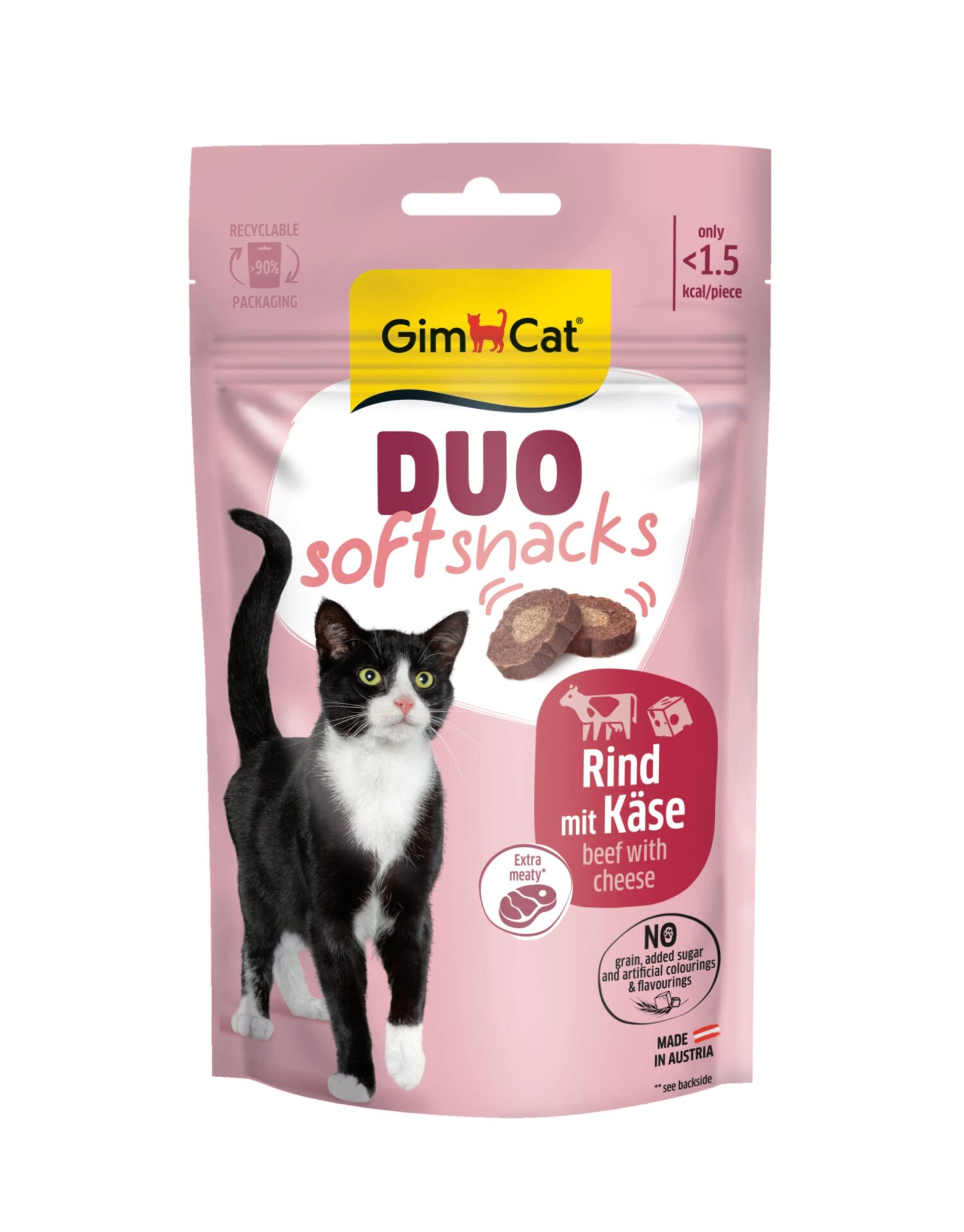 GimCat Duo Soft Snacks Beef with Cheese Kedi Ödülü 50 Gr