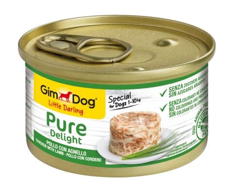 GimDog Little Darling Pure Delight Konserve Köpek Maması - Tavuklu Kuzulu 150gr