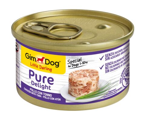 GimDog Little Darling Pure Delight Konserve Köpek Maması - Tavuklu Tuna Balıklı 85gr