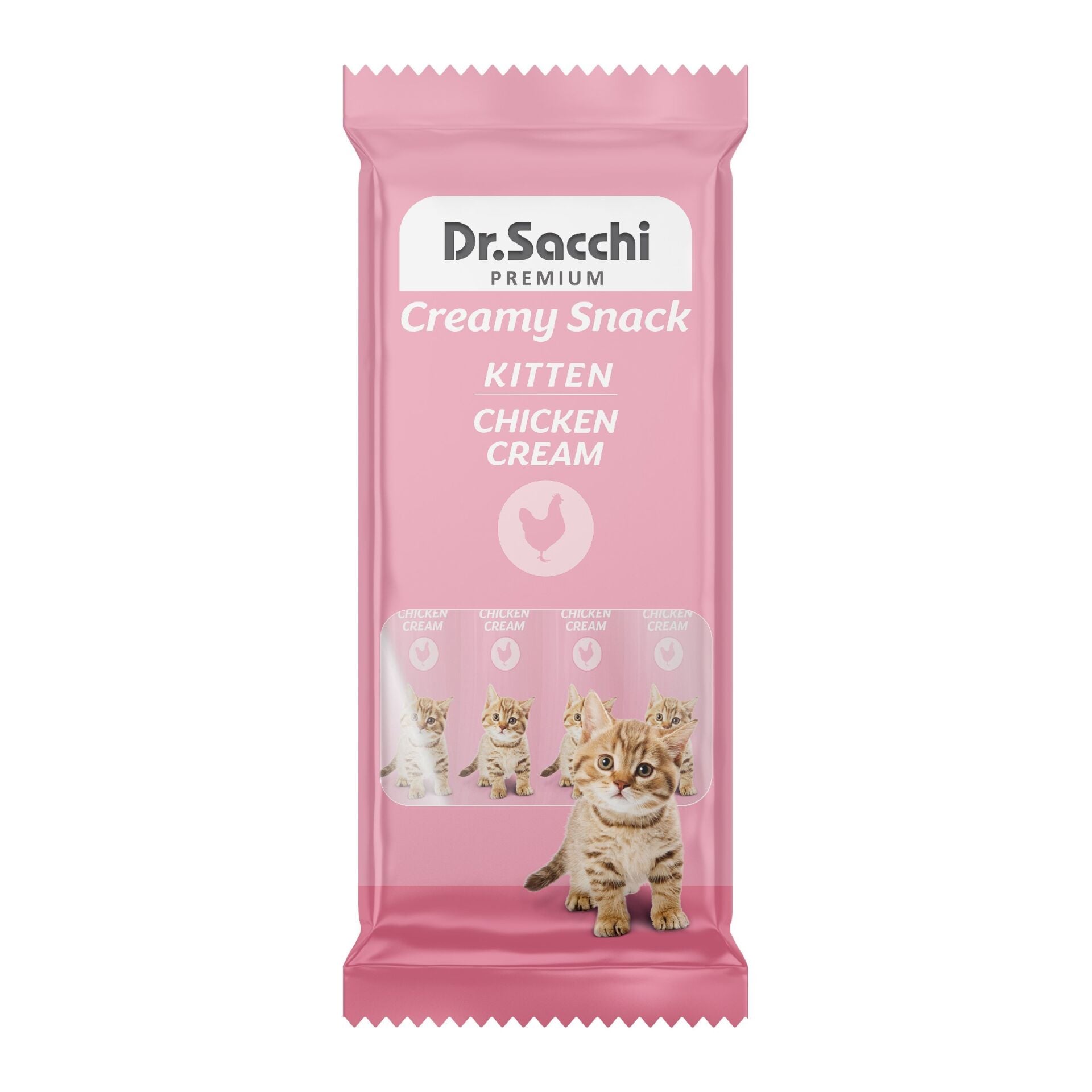 Dr.Sacchi Creamy Snack Chicken Kitten Sıvı Kedi Ödülü 4'Lü Paket